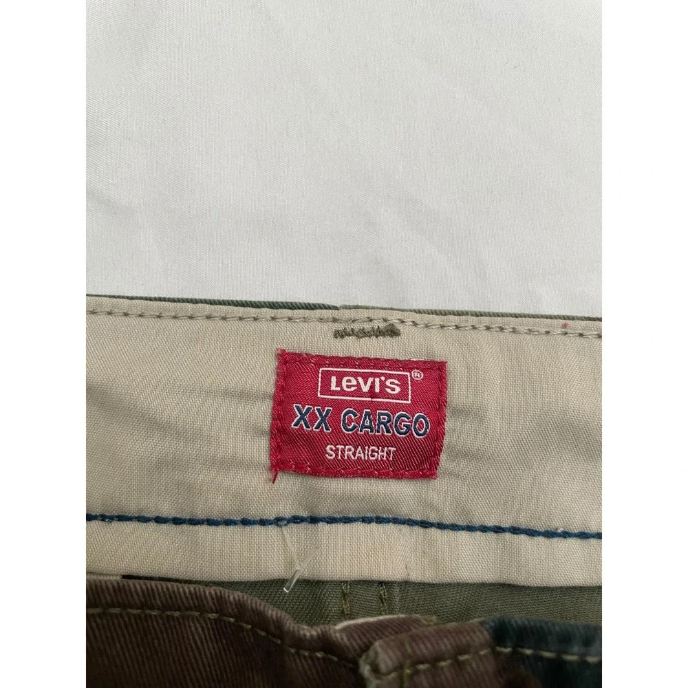 Levis XX Cargo Straight Pants Mens 36x30 Green Brown‎ Camo Woodland